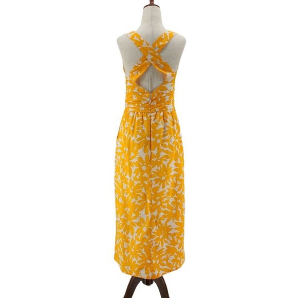 NWT Anthropologie Whit Two Petite Helenium Cut Out Midi Floral Dress Womens 2P - Picture 7 of 12